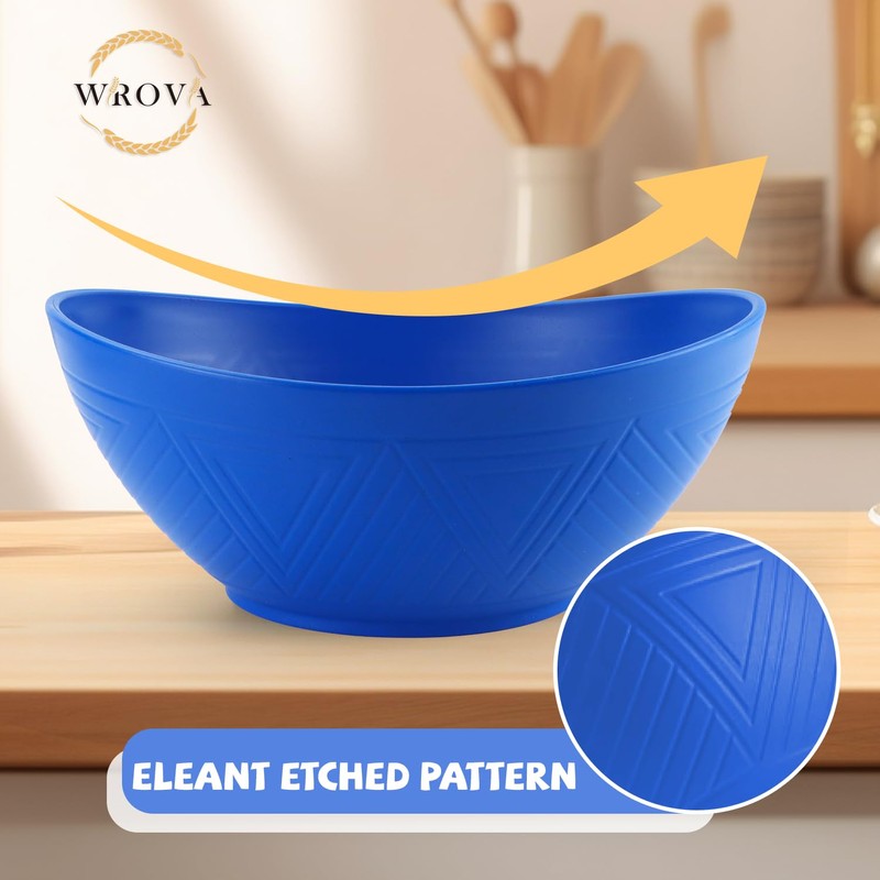Wrova Large Wheat Straw Bowls,Big Salad Bowls set of 2,Unbreakable