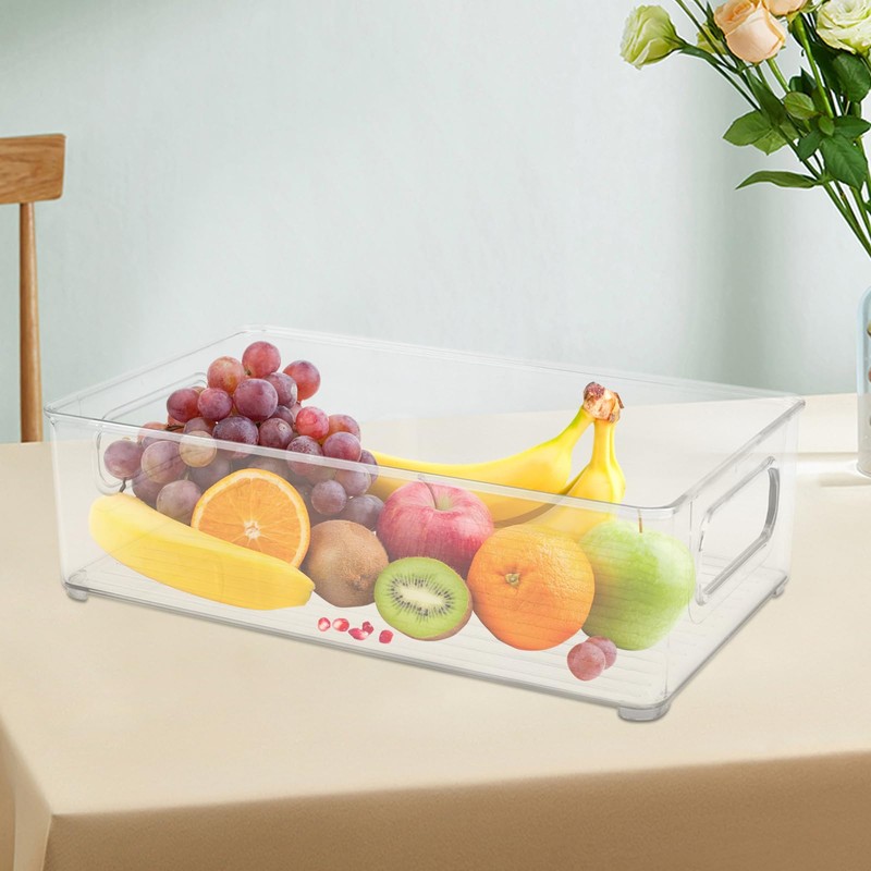 CHUENKUK Fridge Organiser, Stackable, Set of 3, 25.5 x 15.1