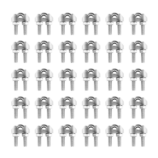 HFS(R) Wire Clips Wire Rope Clips Stainless Steel Fasteners Rope Stops for Construction Construction Processing M5 30pcs