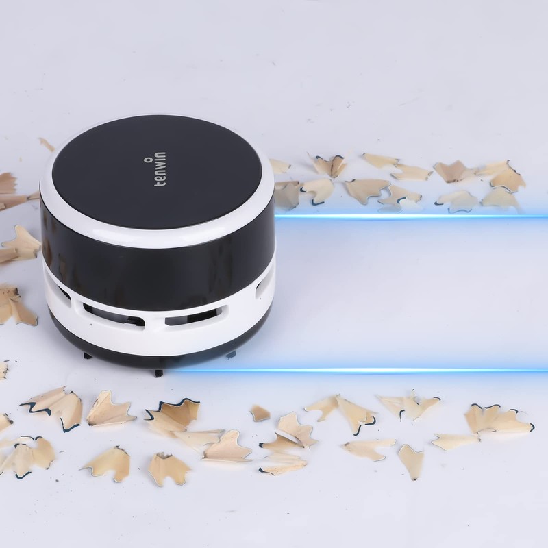 tenwin Mini Vacuum Cleaner, Portable Desktop Vacuum Cordless, Handheld Dust