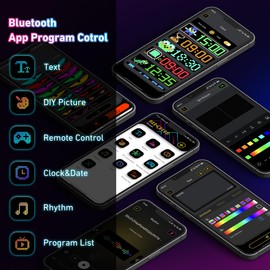 2PCS 15inx4in Devil Eyes Light for Cars,Programmable LED Eyes for Car Windshield,Flexible LED Dispaly,Scrolling Led Light Sign for Car Window