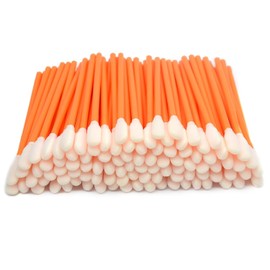 Wellgler's 3.65'' Lint Free Foam Cleaning Swabs,Multi-Purpose Detailing Foam Tip Swabs,Cleaning Swabs for Electronics,Gun,Car Vent .KM722(Orange 100PCS)