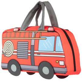 Insulated Kid's Lunch Box- Fire Truck- Lunchbox Tote Keeps Food Hot or Cold For Hours- Reusable Bag Fits Ice Packs, Nesting Bento Containers, Thermoses Easily- Back to School Fun for Boys & Girls