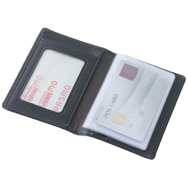 レイメイ藤井 パスケース カードケース付き 2面 合皮 ブラック GLP9004B