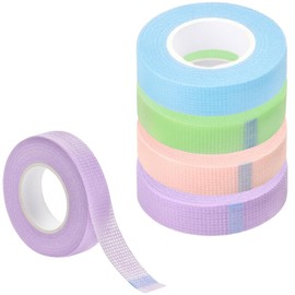 VEOIRXU Pack of 4 precise shadow cosmetic tape, cosmetic tape, breathable fabric bands, multi-purpose make-up tool for eyeliner, eye shadow, eyelash 1.25 cm x 9 m (rose + purple + blue + green)
