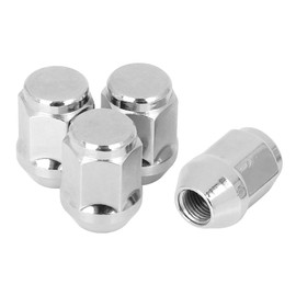 X AUTOHAUX Pack of 4 Chrome Wheel Nuts Cone Seat Tool M12 x 1.25 34 mm for Vehicle