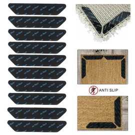 Buy-Simplicity® 10pcs Rug Gripper Anti Slip Grips Washable - Reusable Rug Tape - Double Sided Non-Slip Carpet Gripper Pads- Stickers Rugs Black