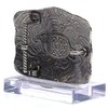 Nocona Men's Crumrine Silver Bison Scaloped Buckle, One Size