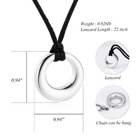 Ashes Pendant Necklace, Memorial Ashes/Hair Holder, Waterproof, Stainless Steel, Women's Round