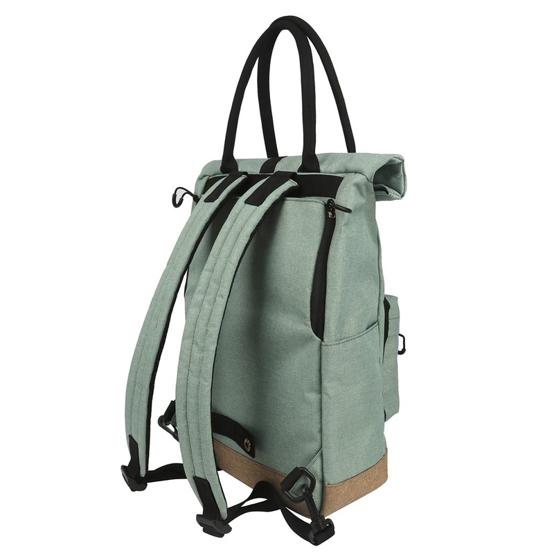 TOURBON Nylon Roll-Top Clip-On Market Shopper Bicycle Bag Backpack Shoulder