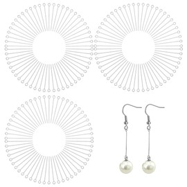 300 PCS 40mm (1.6 inch) Jewellery Findings Stainless Steel Flexible Yet Sturdy T Pins for Earring Pendant Bracelet Jewelry DIY Craft Making Head Pins Eye Pins For Home Adult Silver