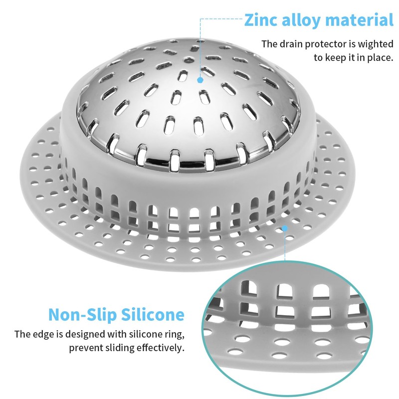 Aluvor Shower Drain Hair Catcher, Shower Drain Cover, Bathtub Drain