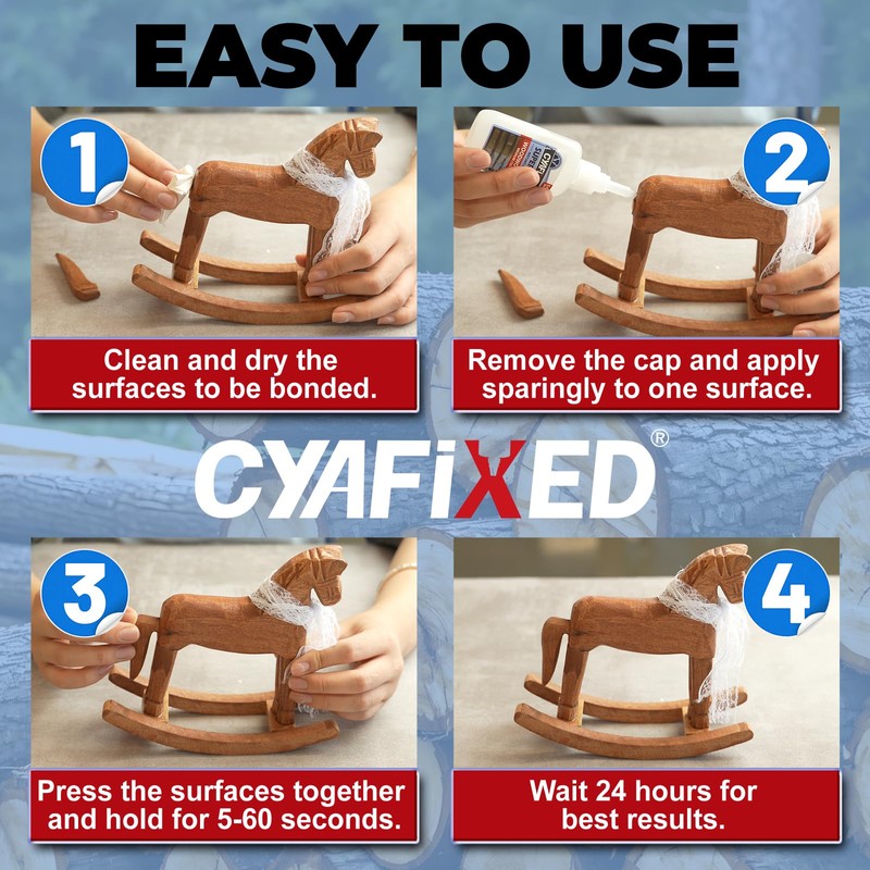 Wood Super Glue 113.6 Gram 4oz, Clear Instant Medium Cyanoacrylate