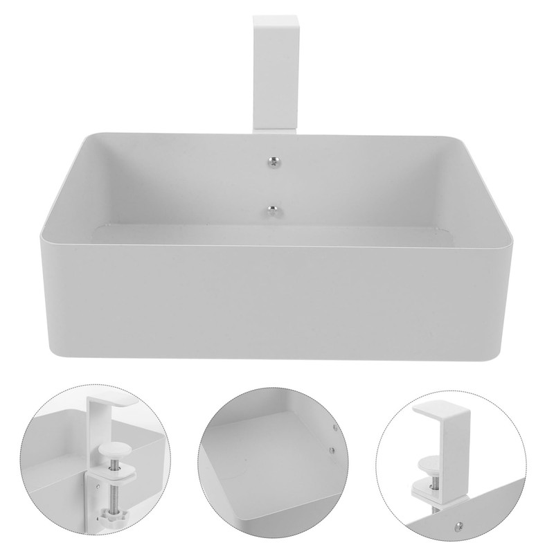 SHINEOFI Under Desk Hanging Shelf Multifunctional Metal Storage Basket Organizer