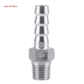 Hilitand Hose Barb Stainless Steel SS304 Male Thread Coupling Fitting Connector 55° BSPT 1/8"~3/4" (1/8"x8mm)