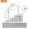 VEVOR Handrail for Outdoor Steps, 2-3 Steps White Arch#1, Adjustable