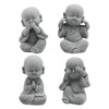 VIKKSAER Cute Buddha Statue, Sandstone Smiling Sculptures Home Feng Shui