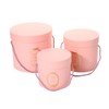 Set of 3 Cylinder Luxury Flower Boxes with Lids Round