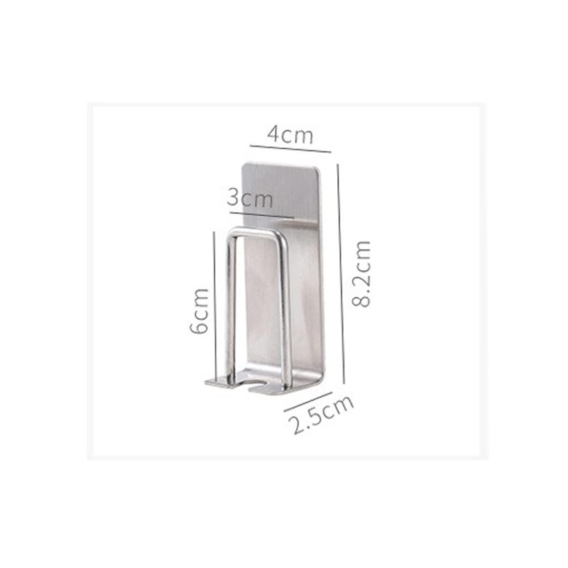 2Pcs Stainless Steel Toothbrush Holders Wall Mount 2 in 1