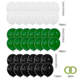 Black White Green Confetti Balloons, 40pcs 12 Inch Party Balloons,Natural Latex Balloons for Men Women Girls Birthday, Wedding, Bridal Shower, Graduation, Casino Theme Party Decorations