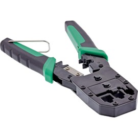 InLine RJ45 RJ12 RJ11 Network Connector Crimping Tool 3 in 1 Cutting Stripping and Crimping Tool Compatible with Modular Connectors 74103B