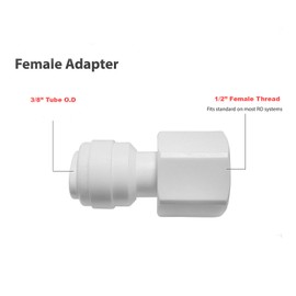 PureSec Plastic Reusable 3/8 Water Line RO Fittings 1/2 Female Threaded Tube Adapter x 3/8 Quick Connect Fitting for Water Filters and RO Systems (10, 3/8"OD*1/2"Female Thread)