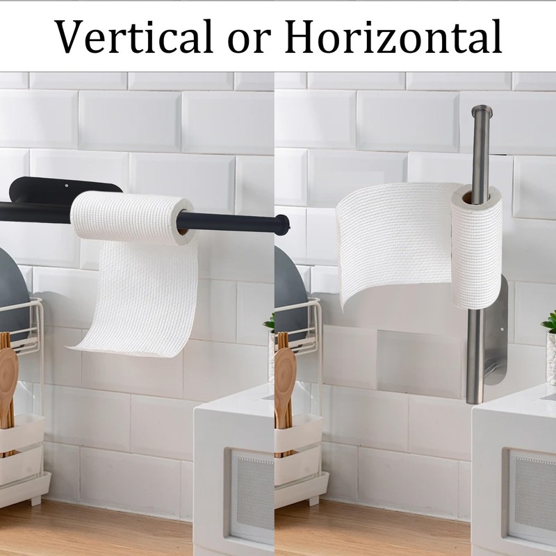 Runseaway 1Pc Paper Towel Holder Under Cabinet, Self-Adhesive or Screw