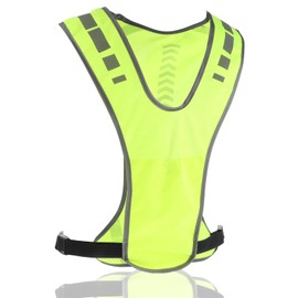 JIEYAO Reflective Vest, Adjustable Safety Vest, High Visibility Vest, Bicycle Breathable Running Vest with Pocket, Reflective Vest for Women, Men, Reflectors, Clothing for Jogging, Hiking, Night