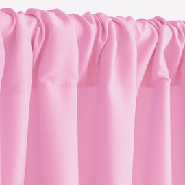 Hiasan Pink Backdrop Curtains for Parties, Polyester Photography Backdrop Drapes for Baby Shower, Wedding Decorations, 5ftx8ft, Set of 2 Panels