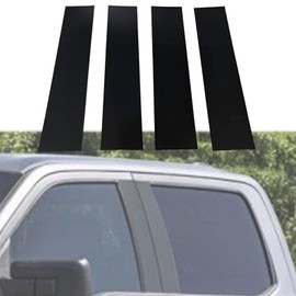 Bright Black The car Window Trim on The Side Door Central Column Sticker Fit for 2004-2014 Ford F150 F-150 Raptor