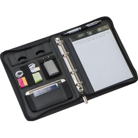 notrash2003® A5 Ring Binder with Zip Bonded Leather Folder Book Notes Office Black