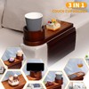 Bamboo Couch Cup Holder-Sofa Table Fits Most Sofas,3-in-1 Tray for
