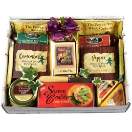 The Good Life Gourmet Care Package, Gift Box Filled with Meat, Cheese, Crackers, Nuts, Savory Snack Mix and So Much More...