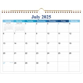 Calendar 2025-2026 - Wall Calendar from July 2025 to December 2026, 2025-2026 Hanging Calendar with Holiday Marked, Premium Paper for Organizing, 8.5'' x 11'',Blue Change