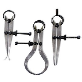 QUIX 3 Piece Caliper Set | Inside, Outside, Divider | 3" (7.6 cm) Measuring Length | Locking Screw for Precision | Robust Steel Construction | Essential Measuring Tool for Professionals & Enthusiasts