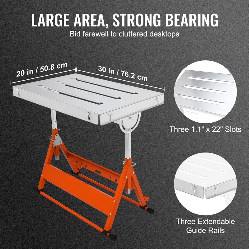 VEVOR Welding Table Foldable 30"x20", Welding Workbench Table 400lbs Load