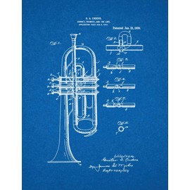 Cornet or Trumpet Patent Print Blueprint (24" x 36") M12389