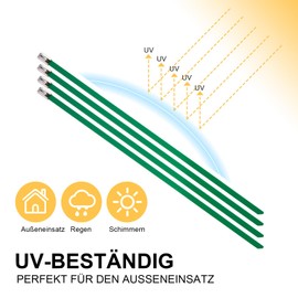 OFFO Green Cable Ties, 300 mm, Stainless Steel Cable Ties, Metal Cable Ties for Cable Management, Electrical Installation, High Tensile Strength, Wear-Resistant, Rustproof, Cable Ties UV Resistant