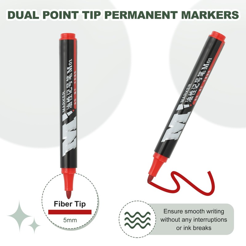 M&G Permanent Markers Round Tip, 10 Pack Quick Dry Waterproof