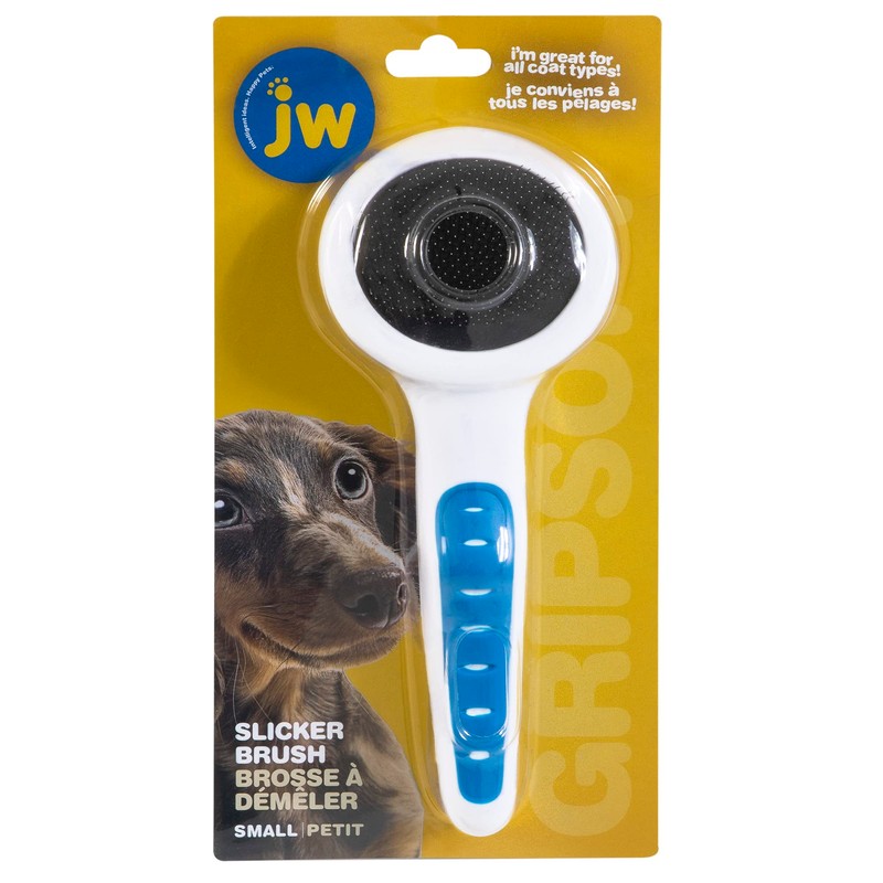 JW Pet Gripsoft Slicker Brush with Non-Slip Rubber Grip (Stainless