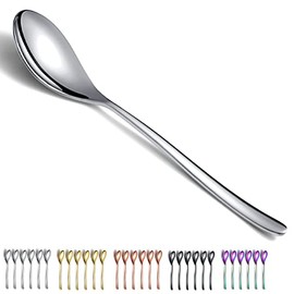 Dinner Spoons 6 Pieces, Kyraton 21.5 cm Stainless Steel Table Spoons, Soup Spoons Silverware Set Sturdy Easy to Clean, Dessert Spoons, Dishwasher Safe