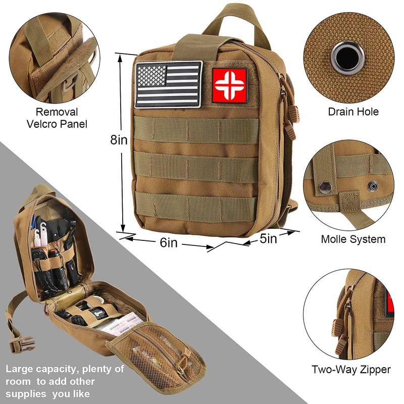 Survival Kit and First Aid Kit, 142Pcs Professional Survival Gear