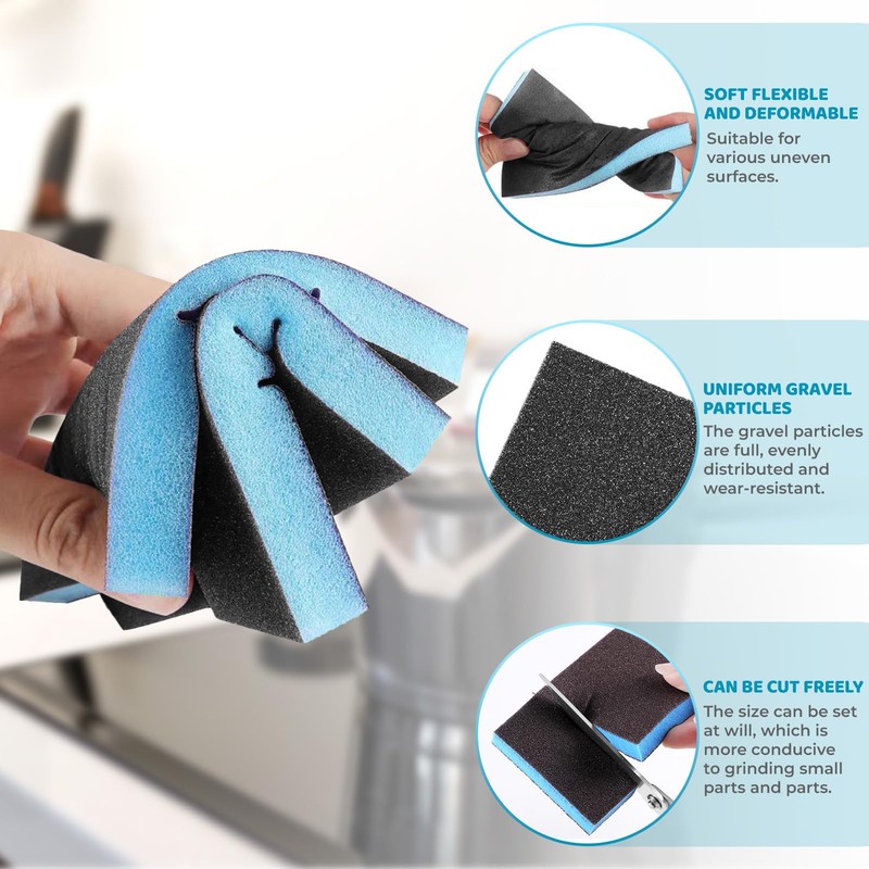 FunnAura 18 Pcs Sanding Sponge Blocks Set, 60/80/100/120/150/180/220/280/320 Flexible Sanding