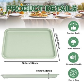 LANSKYLAN Pack of 5 Plastic Serving Trays Non-Slip Rectangular Serving Plates Plastic Trays Plastic Fast Food Café Trays Non-Slip for Kitchen Dining Room 30.5 x 23 x 0.8 cm
