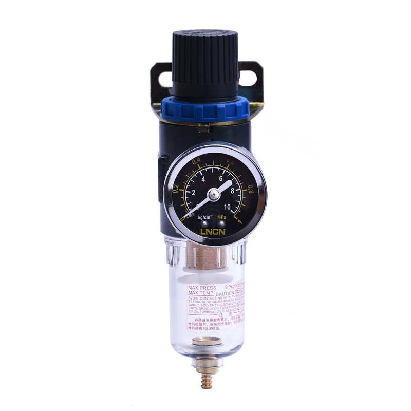 1/4" NPT Air Filter Pressure Regulator, Water-Trap Air Tool Compressor