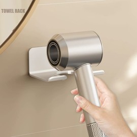 Manke Magnetic Dryer Holder Wall Mounted Dryer Hook Aluminum Dryer Rest Dryer Stand White