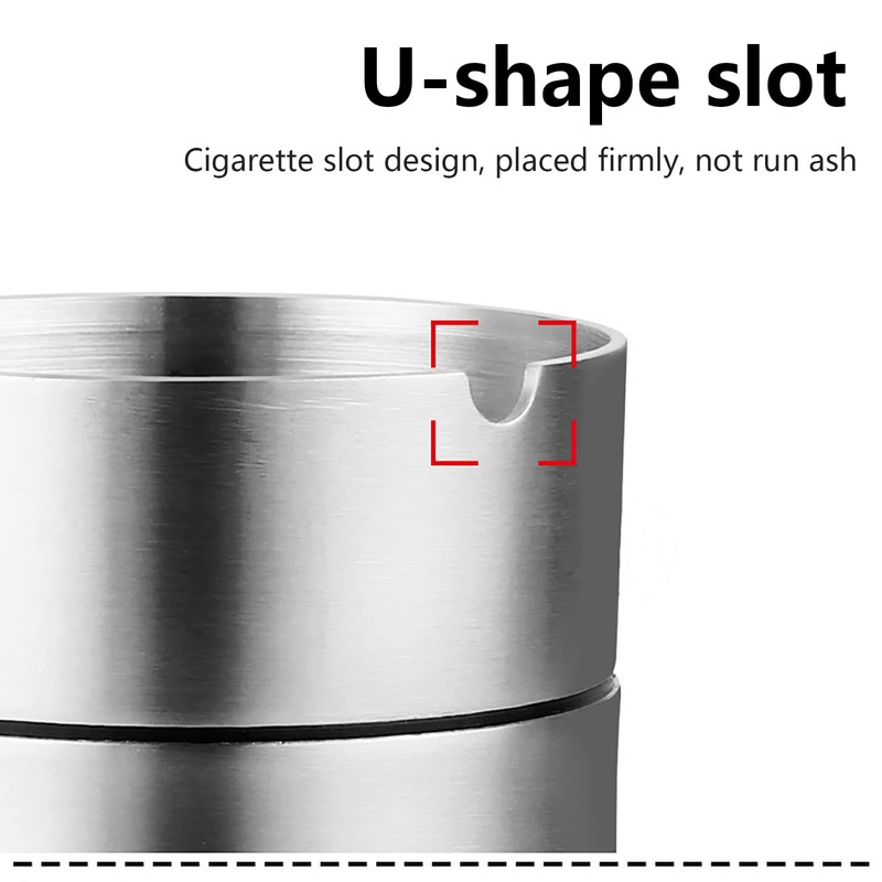WANGCL Stainless Steel Car Ashtray with Lid, Car Ashtray, Odourproof,