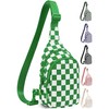 KAHADI Checkered Sling Bag for Women, Small Checkered Crossbody Chest
