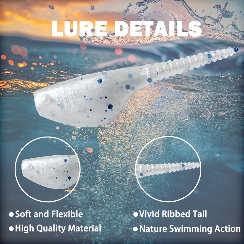 Bombite Crappie Lures Crappie Baits Kit Soft Plastic Lures for
