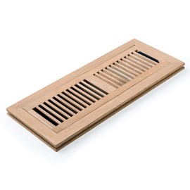 Homewell White Oak Wood Floor Register, Flush Mount Vent with Damper, 4X14 Inch, Unfinished
